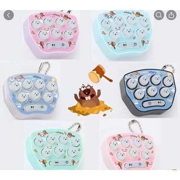 NEW!  Pink Pocket Mini Whack-a-mole Game Console Adult or Kids Puzzle Cute Toy W - Picture 2 of 3